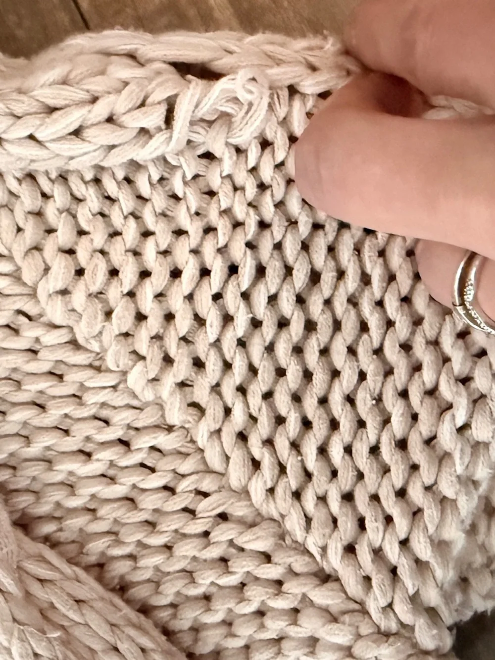 Free people beige midi open sweater cardigan kimono chunky cable knit sweater M